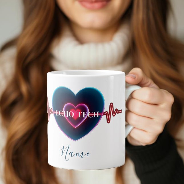 Echo Tech | Heartbeat | EKG Jumbo Mugg (Echo Tech | Heartbeat | EKG Giant Coffee Mug)