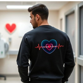 Echo Tech | Heartbeat | Heart with EKG Lång Ärmad Tröja