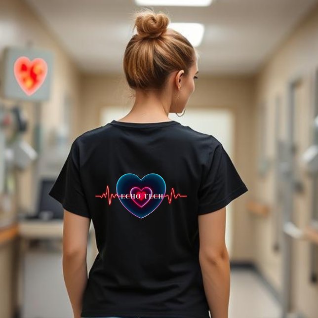 Echo Tech | Heartbeat | Heart with EKG T Shirt (Echo Tech | Heartbeat | Heart with EKG T-Shirt)
