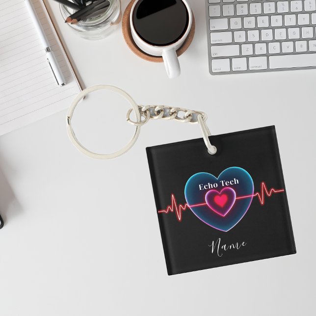 Echo Tech | Heartslag | EKG (Echo Tech _ Heartbeat _ EKG Keychain)