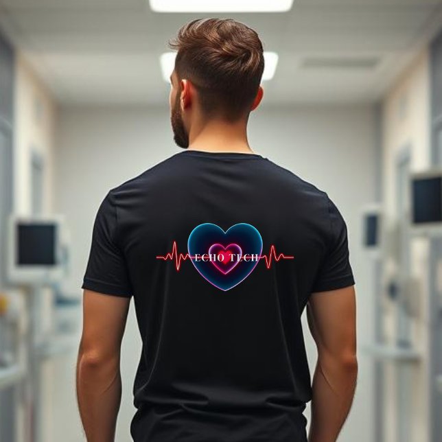 Echo Tech | Hjärtbeat | Hjärta med EKG T Shirt (Echo Tech | Heartbeat | Heart with EKG T-Shirt)