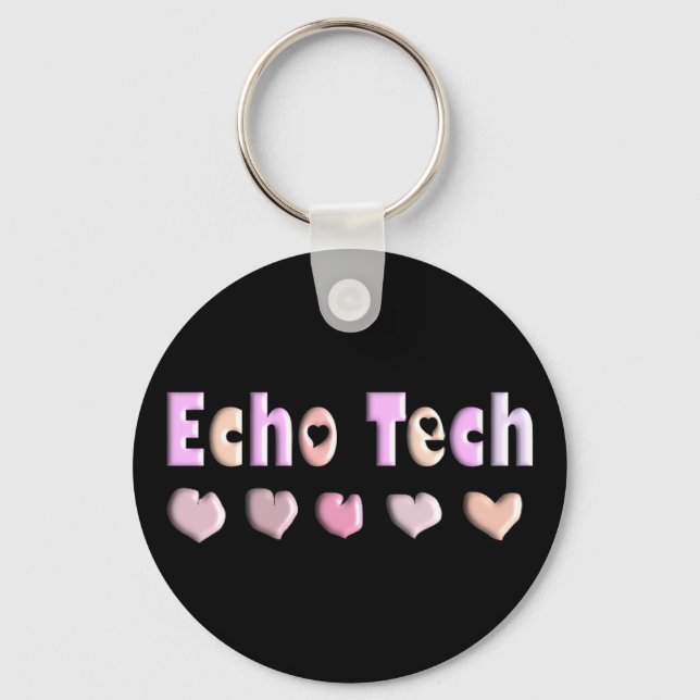 Echo Tech ROSA HEARTS designgåvor Nyckelring (Framsida)