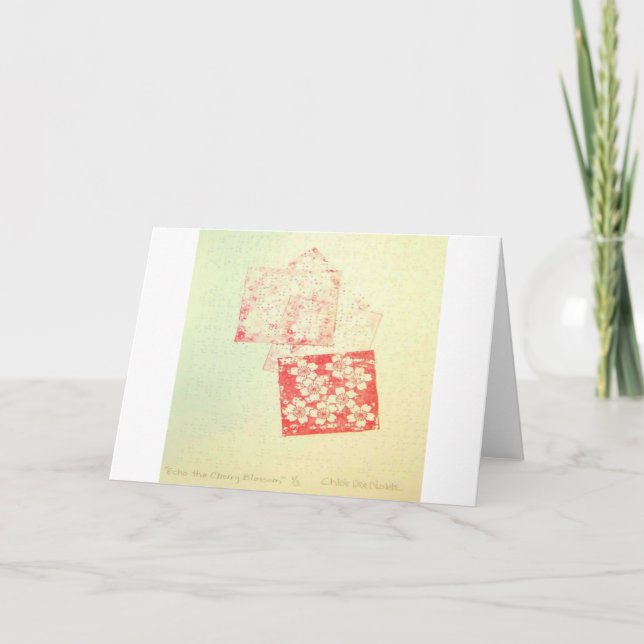 ’Echo the Cherry Blommars’ Braille Greeting Card Kort (Framsida)