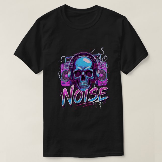 Echo the Noise - Boombox Skull Streetwear T-Shirt (Design framsida)