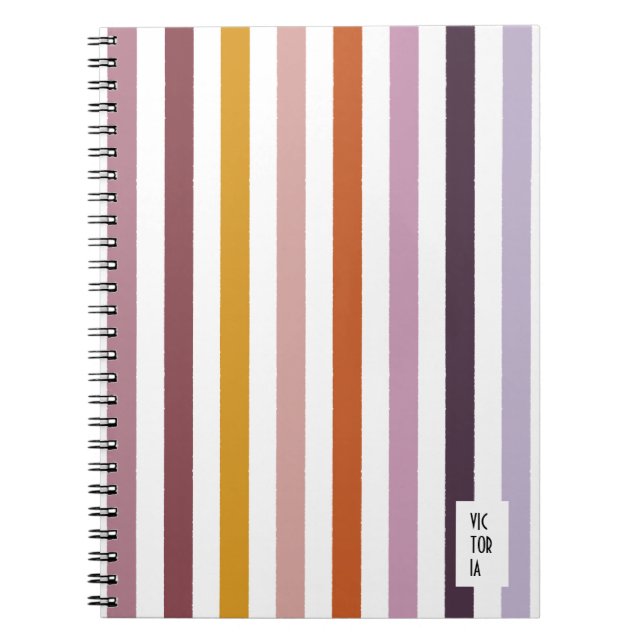 Echo Trades Rosa Hues Stripe Journal Anteckningsbok (Framsidan)