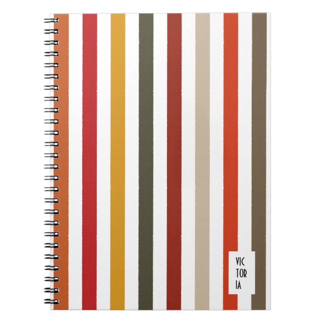 Echo Trails Earthy Hues Stripe Journal Anteckningsbok (Framsidan)