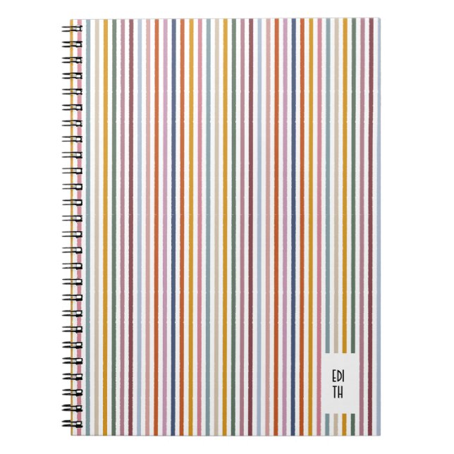 Echo Trails Multifärgad Stripe Journal Anteckningsbok (Framsidan)