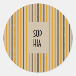 Echo Trails Round Stickers - Mustard Rand Runt Klistermärke