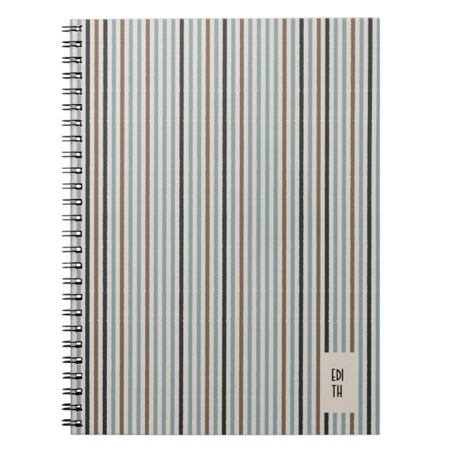 Echo Trapes Blue/Natural Stripe Journal Anteckningsbok (Framsidan)