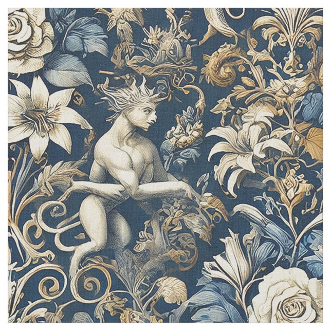 Echoes in Chaos - Gothic Påstående Tile Tyg (Närbild)