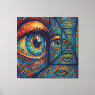 "Echoes in the Iris" - A Surreal Porträtt Canvastryck