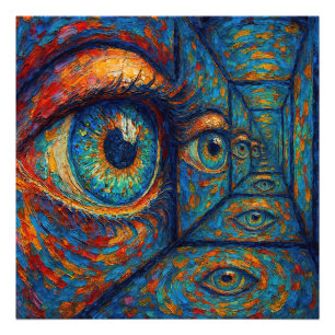 "Echoes in the Iris" - A Surreal Porträtt Fototryck
