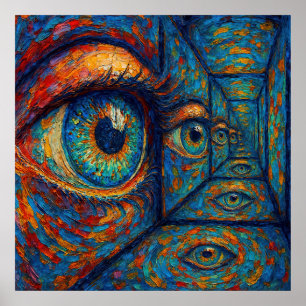 "Echoes in the Iris" - A Surreal Porträtt Poster