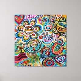 Echoes of Taino and Vejigantes - Art by Galina Can Canvastryck