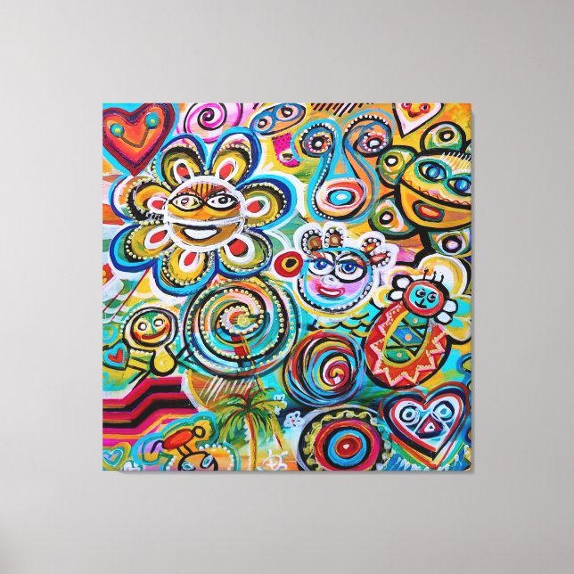 Echoes of Taino and Vejigantes - Art by Galina Can Canvastryck (Framsida)