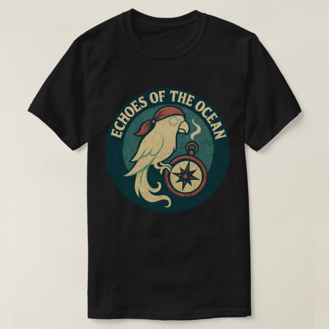 Echoes Of The Ocean Pirate Parrot T Shirt (Design framsida)