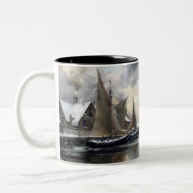 Echoes of the Past: Victorian Fishlife Två-Tonad Mugg (Vänster)