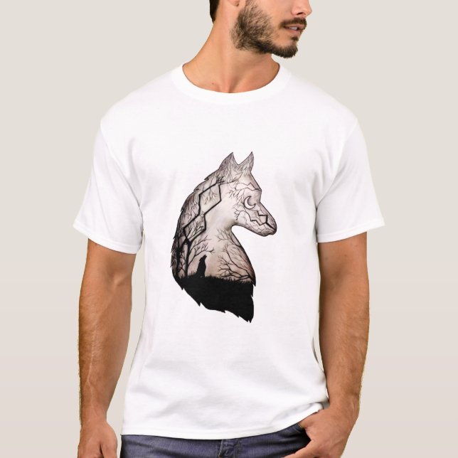 Echoes of the Vild - Lone Varg ; hand sketch T Shirt (Framsida)