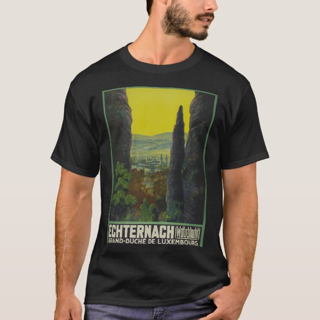 Echternach Vintage Resemalannonsplakat T Shirt (Framsida)
