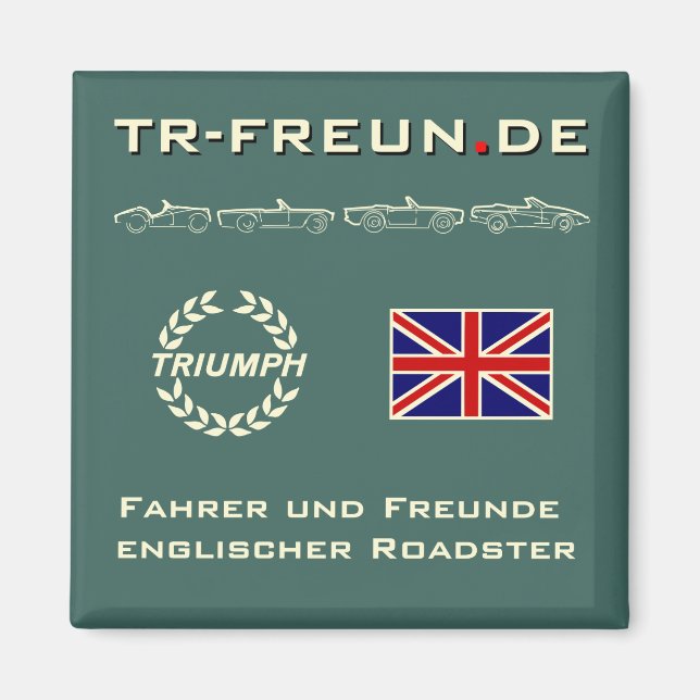Eckiger Magnet der TR-Freun.de (Framsidan)