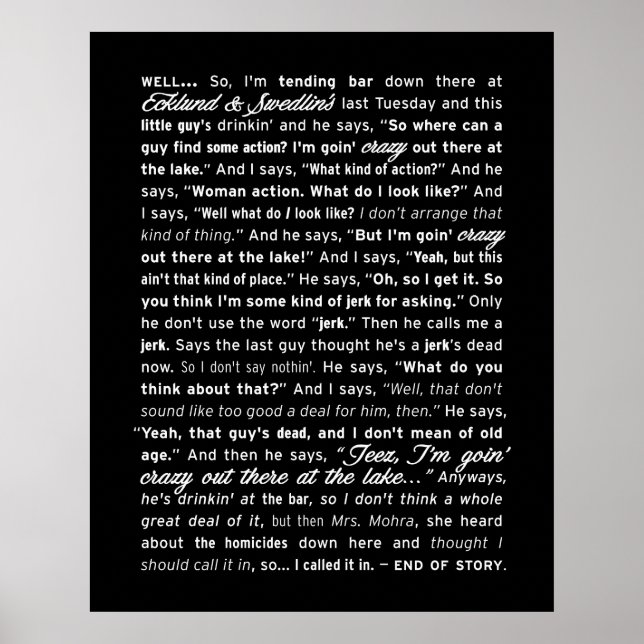 "Ecklund & Swedlin's" Poster (svart) (Framsidan)