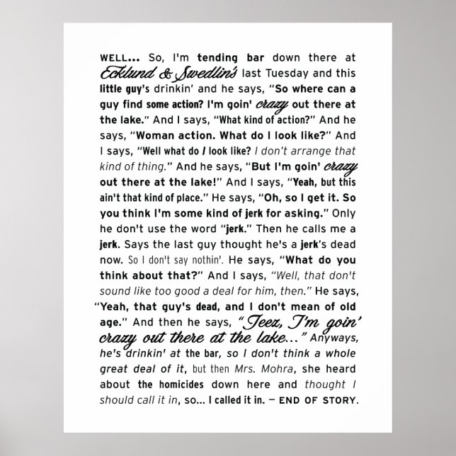 "Ecklund & Swedlin's" Poster (vit) (Framsidan)