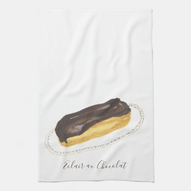 Éclair au Chocolat akvarell Kökshandduk (Vertikal)