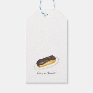 Éclair au Chocolat vattenfärg Presentetikett