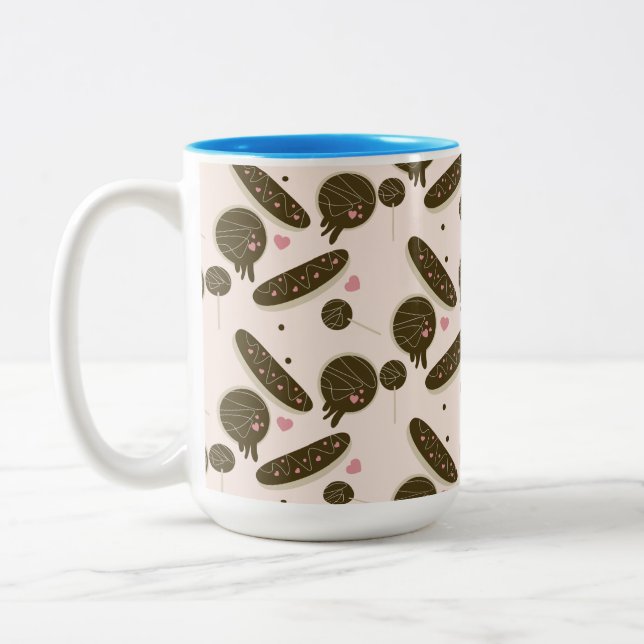 Eclair Donuts Cake Pops Valentine Day Två-Tonad Mugg (Vänster)