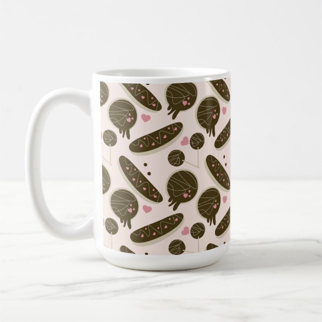 Éclair Munkar Cake Pops Alla hjärtans dag Kaffemugg (Vänster)