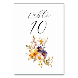 Eclectic Blommigt Bröllop Bord Card Bordsnummer