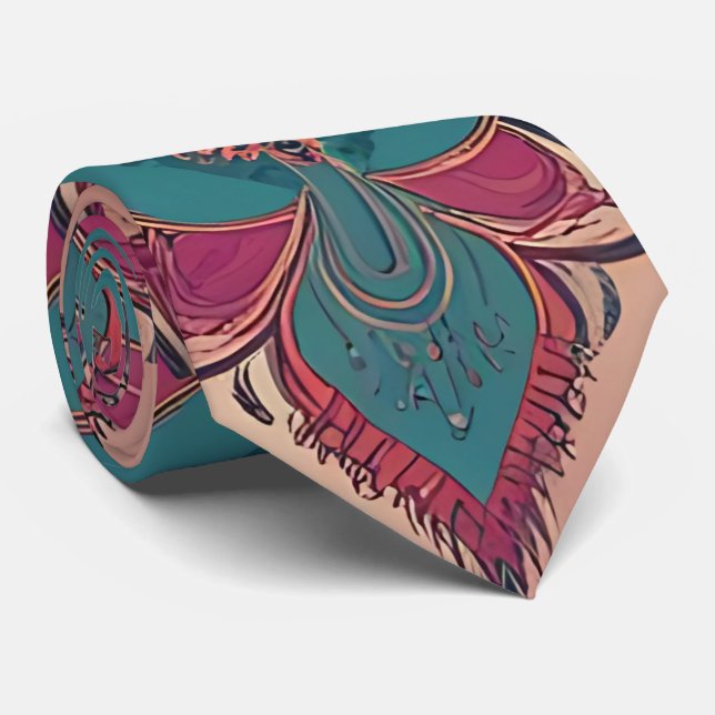 Eclectic Blommigt Paisley Neck Tie Slips (Rullad)