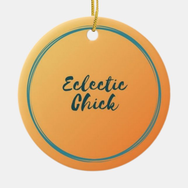 Eclectic Chick Hitta mig på YouTube och Facebook Julgransprydnad Keramik (Framsidan)