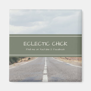 Eclectic Chick Hitta mig på YouTube och Facebook Magnet