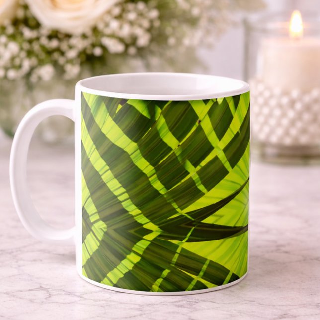 Eclectic Emerald Grönt Foliage Kaffemugg (Skapare uppladdad)