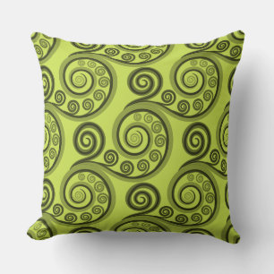 Eclectic Gult-Grönt Fern Frond Curl Dekorativ kudd Kudde