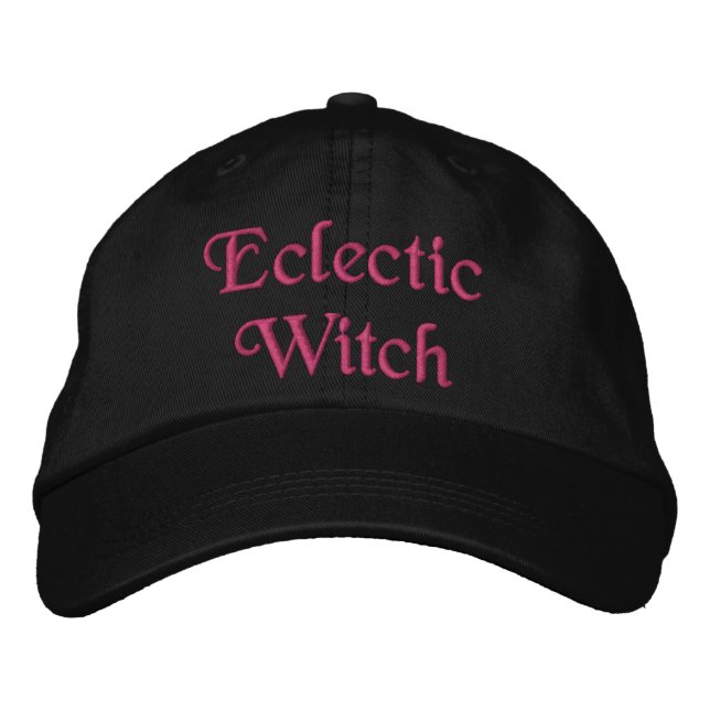 Eclectic Magic Witch Quote Rosa Black Broderad Keps (Framsida)