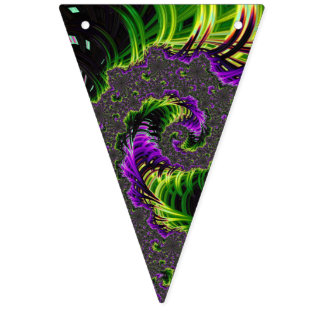 Eclectic Psychedelic Spiral Fractal Abstrakt Art Vimplar