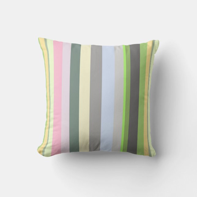 Eclectic Retro Rainbow Vertical Stripes Kudde (Framsida)