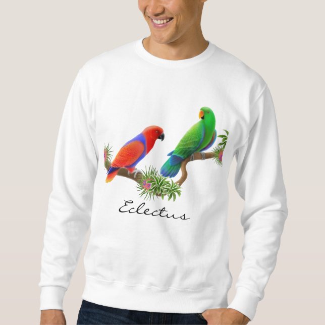 Eclectus mekaniskt säga efter tröjan sweatshirt (Framsida)