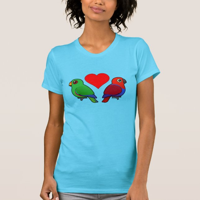 Eclectus papegojakärlek t-shirt (Framsida)