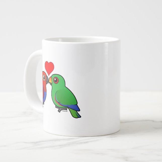 Eclectus Parrots i Kärlek Jumbo Mugg (Framsida vänster)