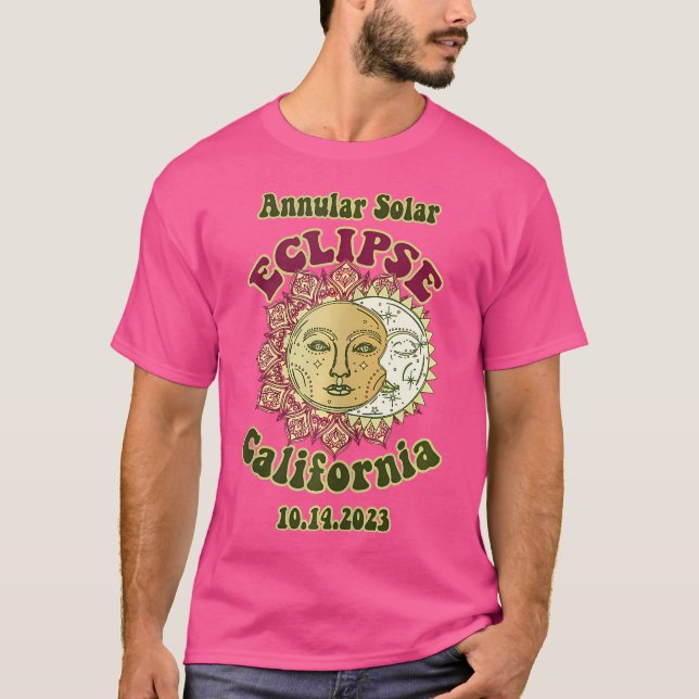 Eclipse 2023 Solar Annular 1970S Retro Astronomy C T Shirt (Framsida)