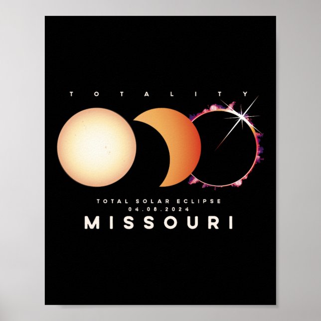 Eclipse 2024 Missouri Total Eclipse Astronomy Grap Poster (Framsidan)