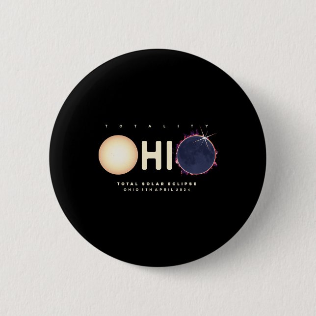 Eclipse 2024 Ohio Total Eclipse Astronomy Graphic Knapp (Framsida)