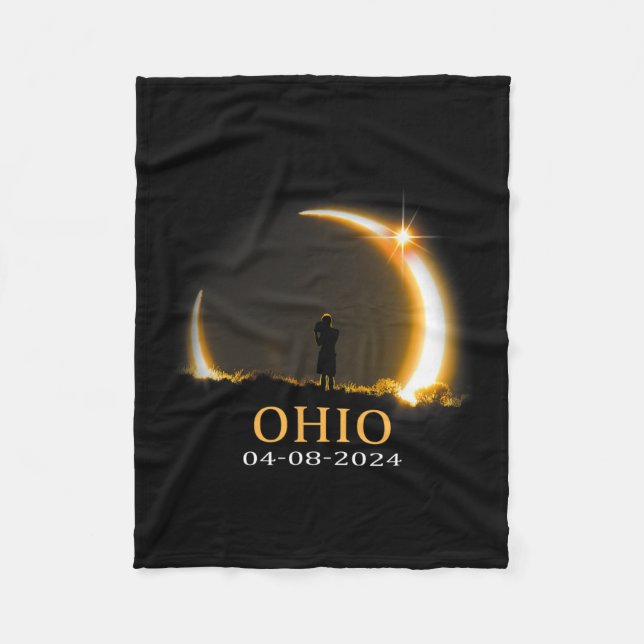 Eclipse 2024 Ohio Total Solar Eclipse 1 Fleecefilt (Framsidan)