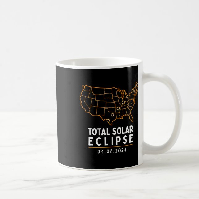 Eclipse 2024 Party Total USA Karta Kaffemugg (Höger)