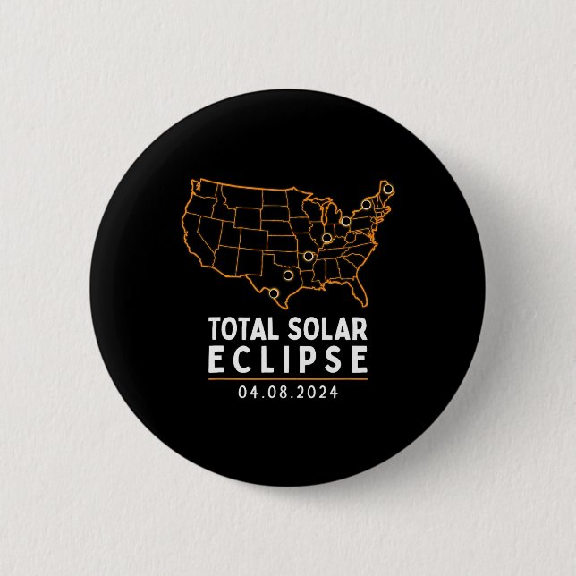 Eclipse 2024 Party Total USA Karta Knapp (Framsida)