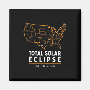 Eclipse 2024 Party Total USA Karta Magnet