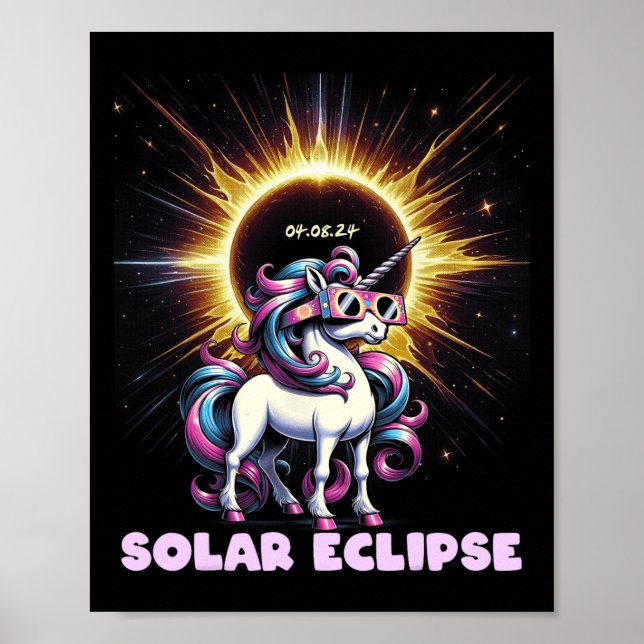 Eclipse 2024 Shirt Total Eclipse 8:e 24 Unic Poster (Framsidan)